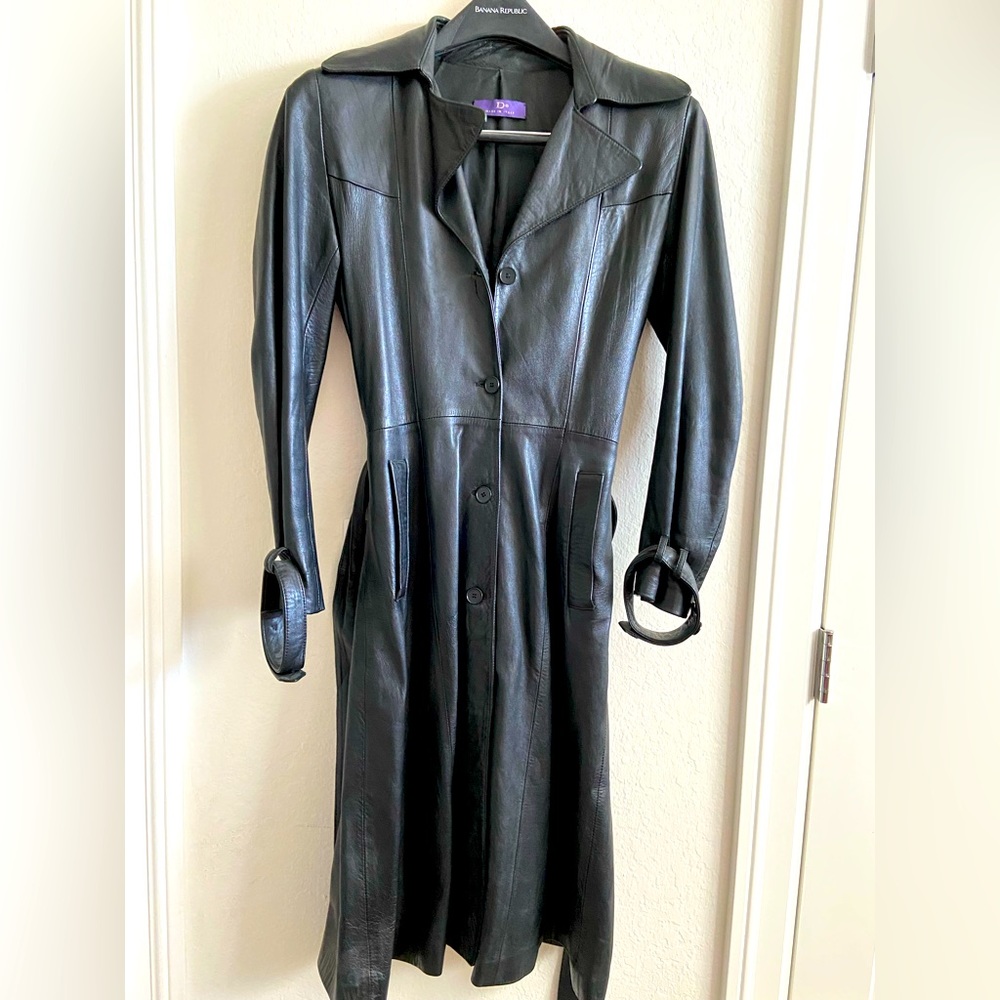 Leather jacket, black, soft leather. No size, maybe S